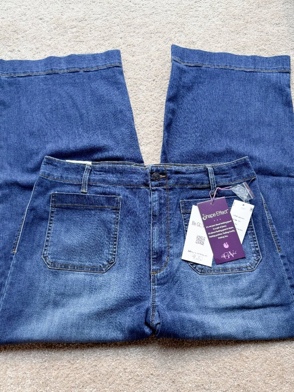 Gloria Vanderbilt Swan Series Wide Leg Patch Pocket Jeans